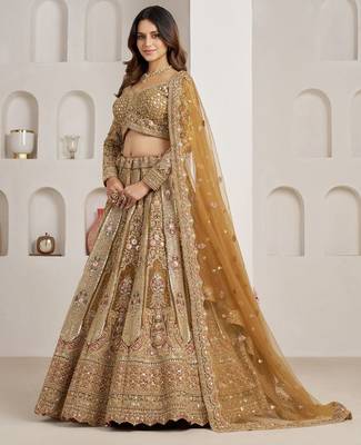Royal Antique Gold Bridal Lehenga Choli 2