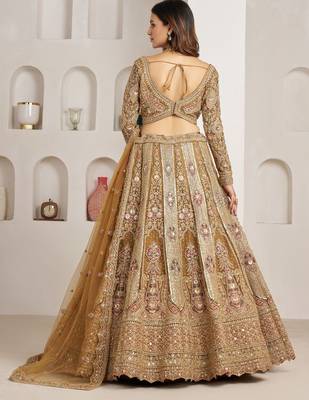 Royal Antique Gold Bridal Lehenga Choli 3