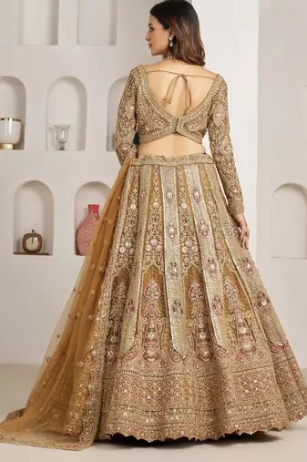 Royal Antique Gold Bridal Lehenga Choli