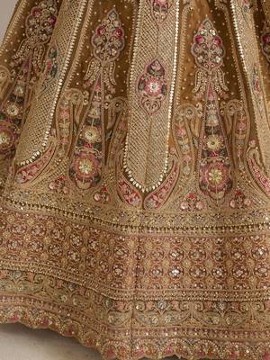 Royal Antique Gold Bridal Lehenga Choli 4