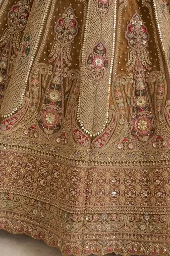 Royal Antique Gold Bridal Lehenga Choli