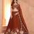 Rust Bridal Lehenga Choli with Intricate Bead and Sequins Embroidery