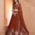 Rust Bridal Lehenga Choli with Intricate Bead and Sequins Embroidery