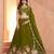 Elegant Floral Green Embroidered Tissue Lehenga Choli Set