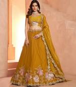 Elegant Floral Embroidered Tissue Lehenga Choli Set