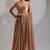 Golden cut dana sequin embroidered work two tone silk saree