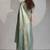 Teal blue cut dana sequin embroidered work two tone silk saree