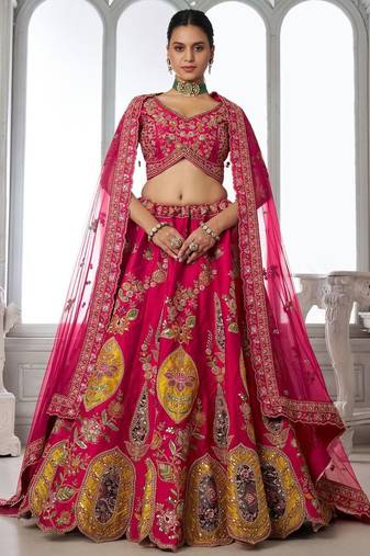 Rani Bridal Lehenga Choli with Intricate Heritage Embroidery