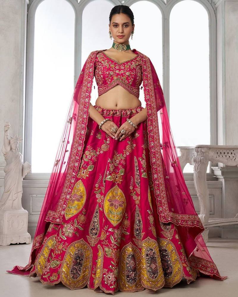 Rani Bridal Lehenga Choli with Intricate Heritage Embroidery