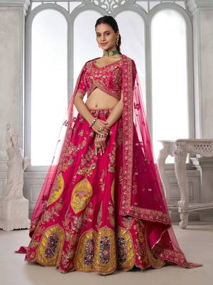 Rani Bridal Lehenga Choli with Intricate Heritage Embroidery 2