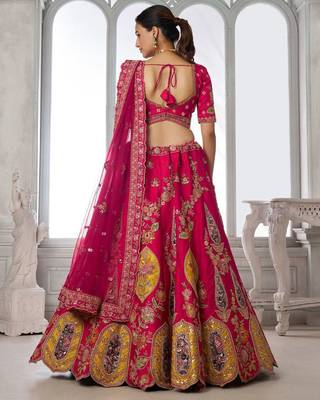 Rani Bridal Lehenga Choli with Intricate Heritage Embroidery 3