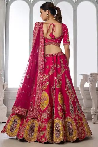 Rani Bridal Lehenga Choli with Intricate Heritage Embroidery