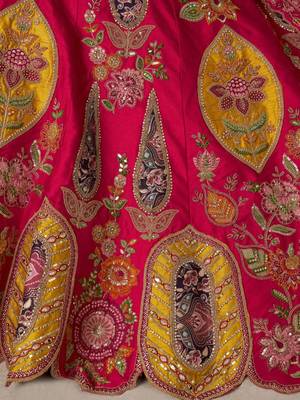 Rani Bridal Lehenga Choli with Intricate Heritage Embroidery 4