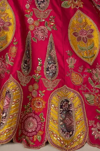 Rani Bridal Lehenga Choli with Intricate Heritage Embroidery