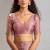 Pink cut dana sequin embroidered work two tone silk saree