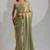 Green cut dana sequin embroidered work two tone silk saree