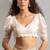 White cut dana sequin embroidered work two tone silk saree