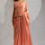 Peach cut dana sequin embroidered work two tone silk saree