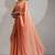 Peach cut dana sequin embroidered work two tone silk saree