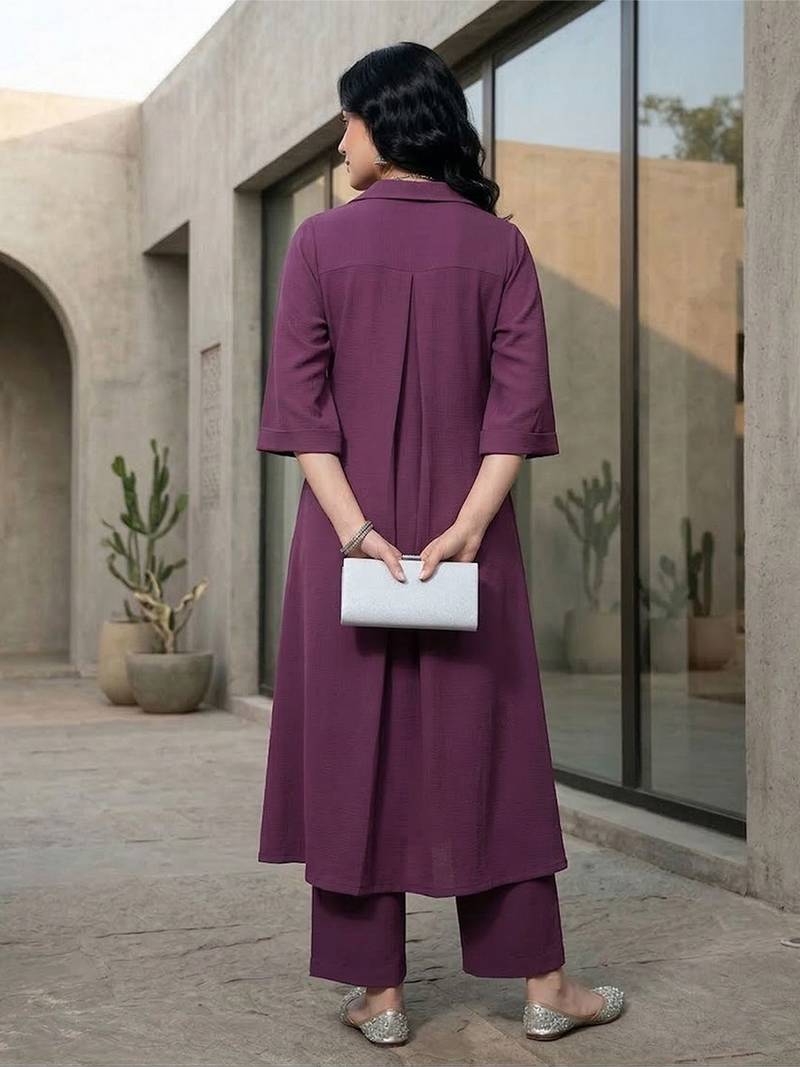 Notched lapel collar tunic with trouser co-ords