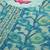 Sea green floral printed hand work kurta with trousers & dupatta