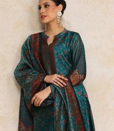 Women printed regular chanderi silk kurta with trousers & with dupatta