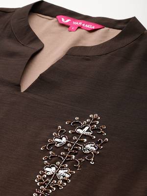 Ombre sequine embroidered kurta with trouser 2