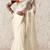 Off white embroidery work fancy fabric saree with blouse