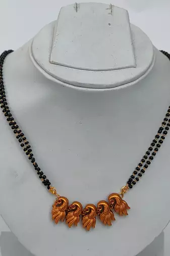 Matt finish peacock mangalsutra