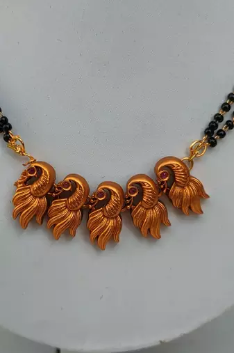 Matt finish peacock mangalsutra