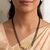 White cz mangalsutra with earrings