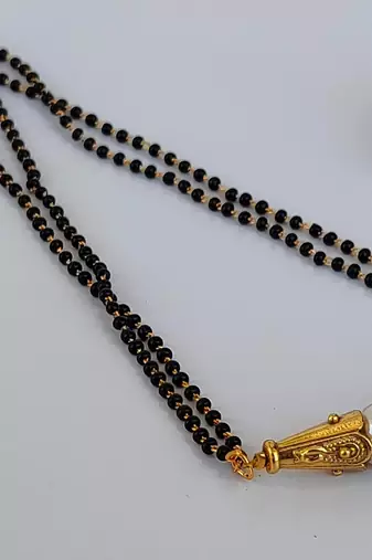 White cz mangalsutra with earrings