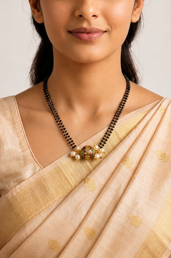 Designer meenakari mangalsutra