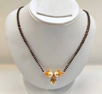 White designer beaded mangalsutra 2