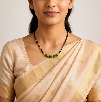 Green beaded mangalsutra 1