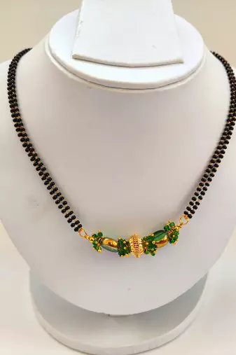 Green beaded mangalsutra