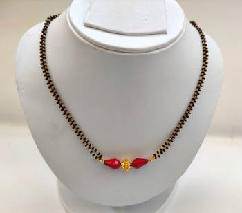 Red and gold beaded dailywear mangalsutra 2