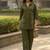Olive embroidered cotton co-ord set for women
