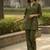 Olive embroidered cotton co-ord set for women
