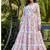 Off white floral printed cotton empire style ethnic dress