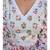 Off white floral printed cotton empire style ethnic dress
