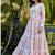 Off white floral printed cotton empire style ethnic dress