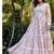 Off white floral printed cotton empire style ethnic dress