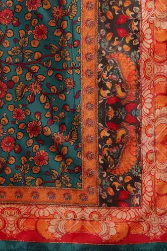 Women rust yoke design kurta with trousers & with dupatta