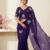 Purple Color Hand And Sequince Work Satin Saree