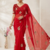 Red Color Hand And Sequince Work Satin Saree