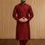 Maroon embroidered dupion silk kurta set