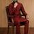 Maroon embroidered dupion silk kurta set