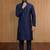 Blue embroidered dupion silk kurta set