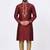 Maroon embroidered dupion silk kurta set